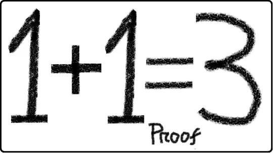 One plus one equals three.